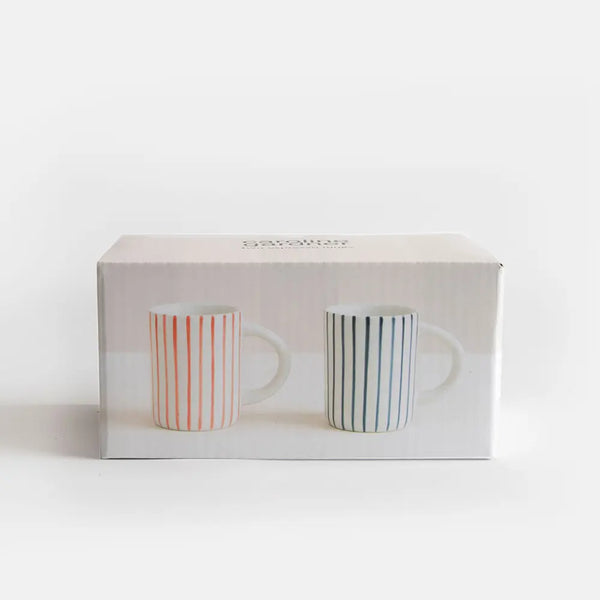 Stripe Espresso Mugs (Set of 2)