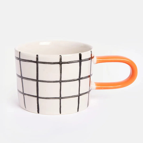 Mono Grid Ceramic Mug