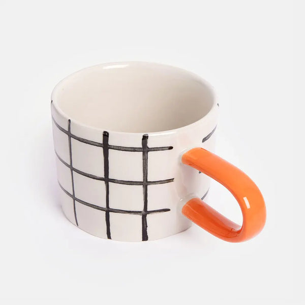 Mono Grid Ceramic Mug