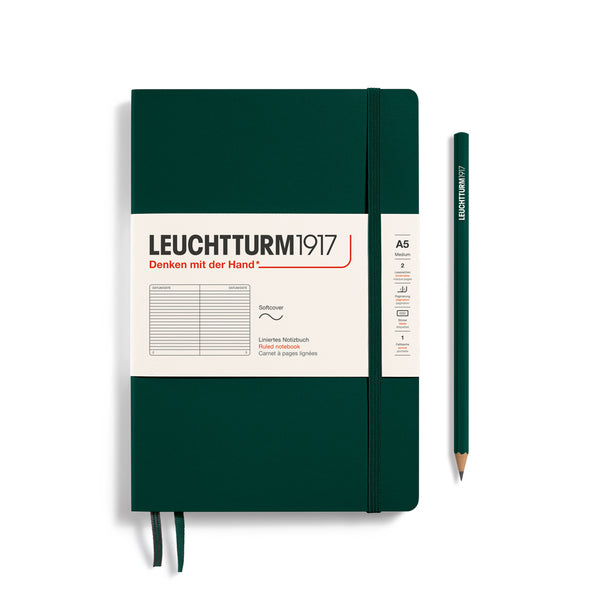 Leuchtturm1917 Medium (A5) Softcover Notebook - Forest Green