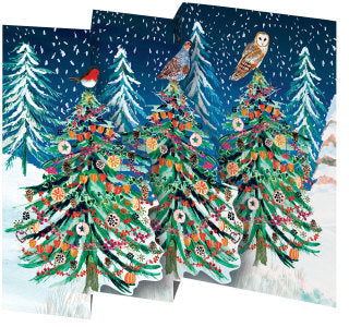 Winter's Song Trees Tri-Fold Card