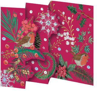 Winter Robins Tri-Fold Card