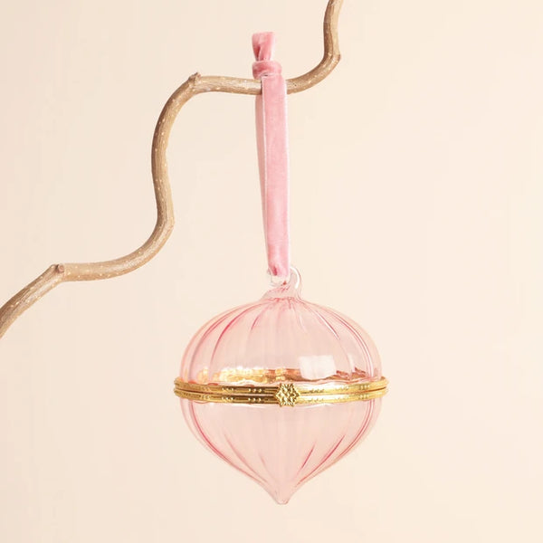 Pink Glass Secret Opening Bauble