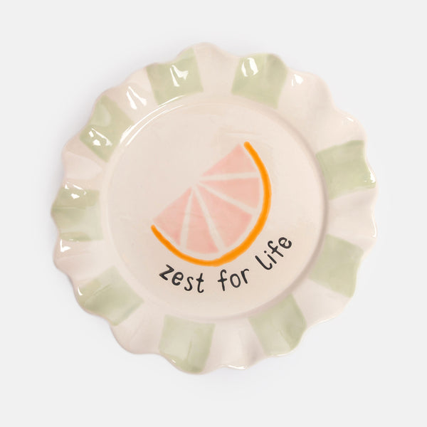 Zest For Life Grapefruit Plate by Caroline Gardner