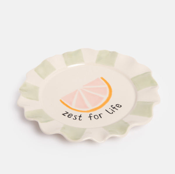 Zest For Life Grapefruit Plate by Caroline Gardner