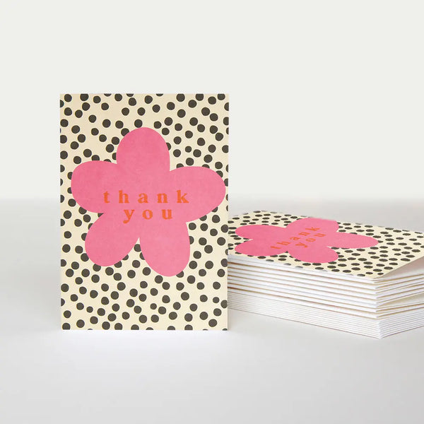 Pink Flower Thank You Notecards Pack of 10