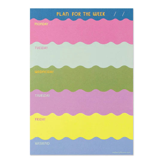 Cute colourful stationery - weekly planner pad