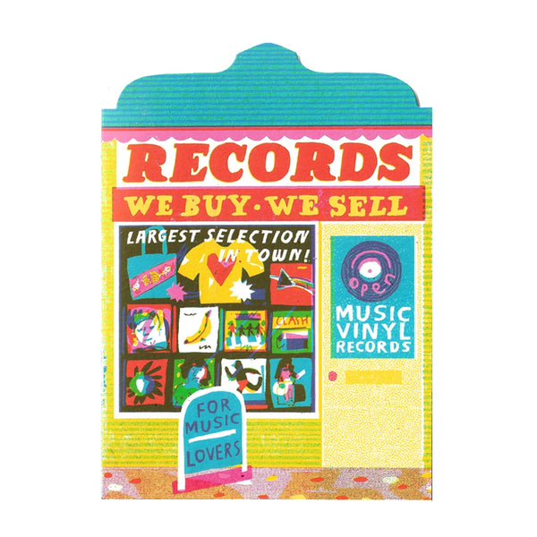 Record Shop Die-Cut Card