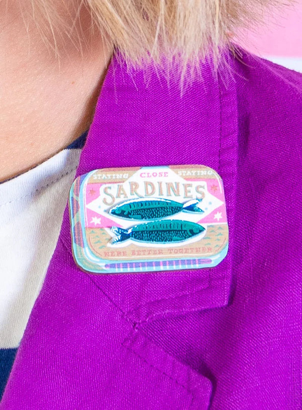 Sardine Tin Brooch by Tatty Devine