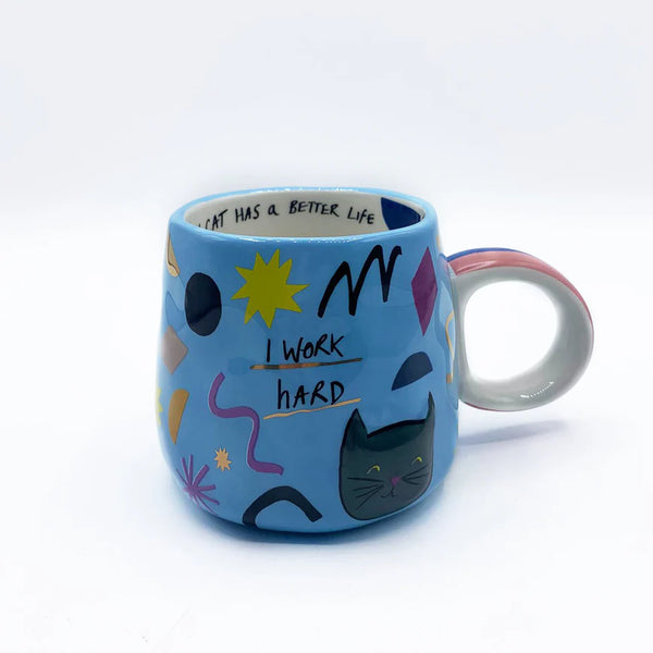 I Work Hard (Cat) Mug