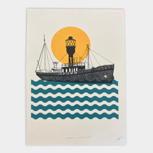 Spurn Lightship Screen Print by Joseph Cox