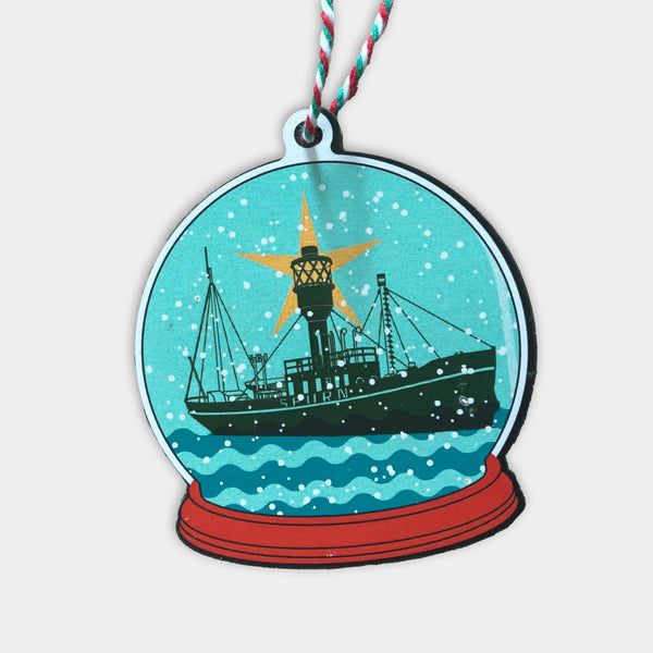 Spurn Lightship Snowglobe Ornament