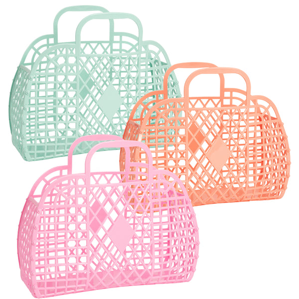 Retro-inspired Sun Jellies large carry-all bag in bubblegum pink