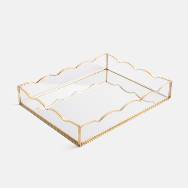 Gold Glass Scallop Tray by Caroline Gardner