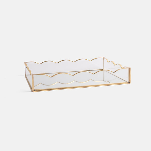 Gold Glass Scallop Tray by Caroline Gardner