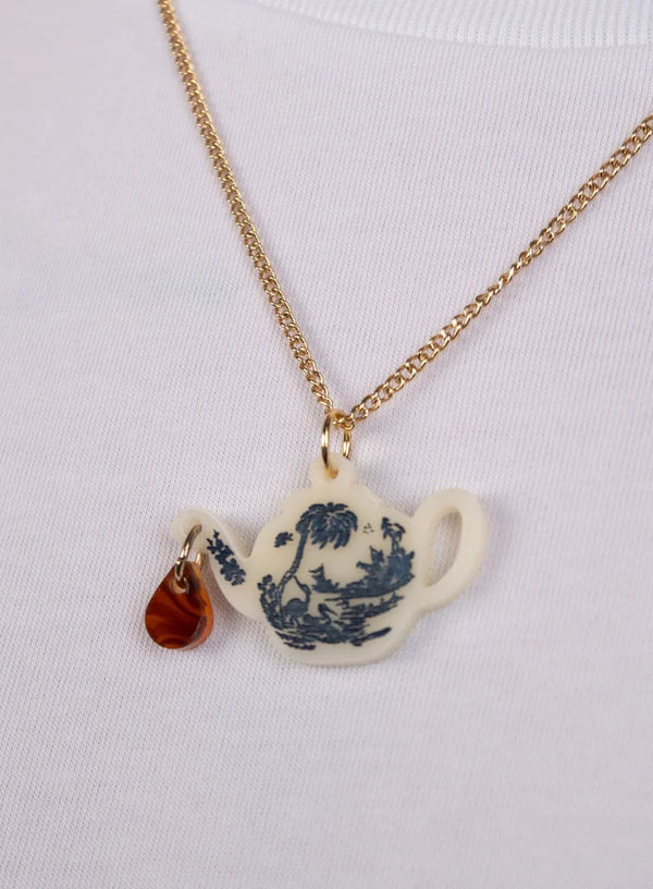 Vintage Teapot Pendant Necklace