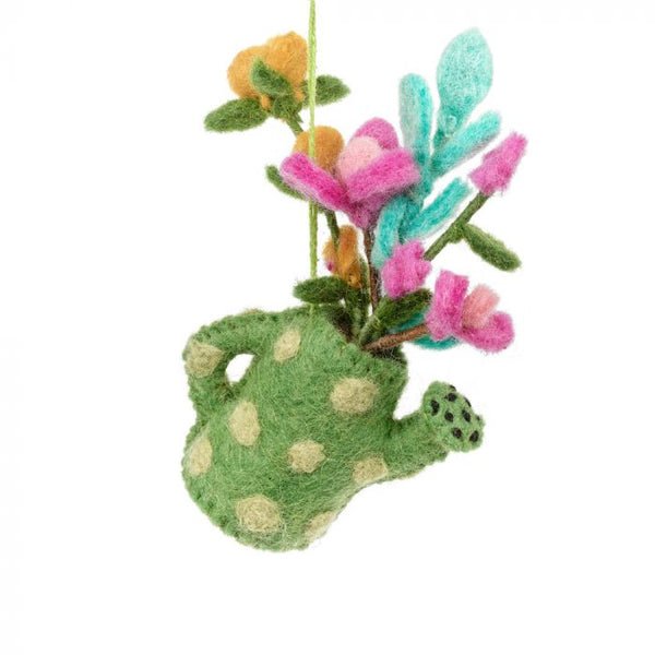 Funky Bloom Watering Can Hanging Felt Decoration