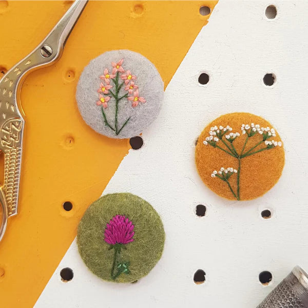 Wild Flowers Embroidered Badge Set by Amy Panda