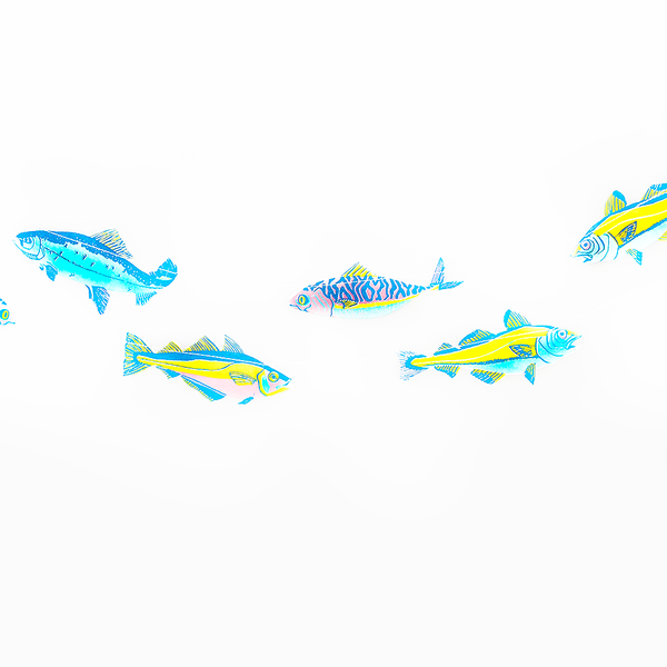 Fish Screenprinted Paper Garland