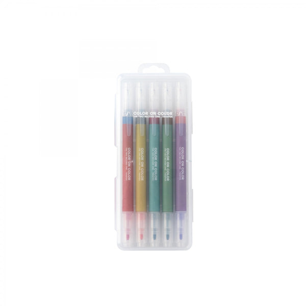 Livework Colour on Colour Vintage Twin Tip Pens (Set of 5)