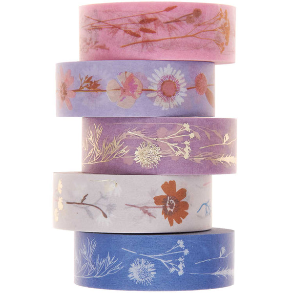 Dried Flower Style Washi Tape Set of 5 by Paper Poetry