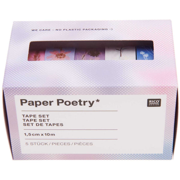 Dried Flower Style Washi Tape Set of 5 by Paper Poetry