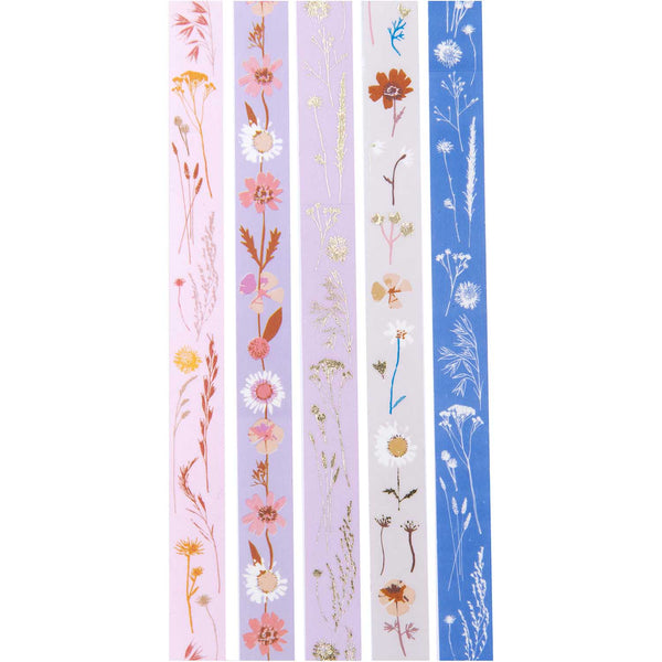 Dried Flower Style Washi Tape Set of 5 by Paper Poetry