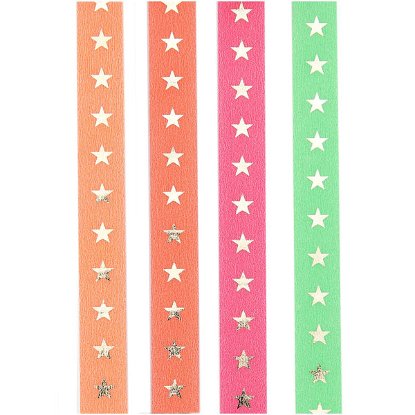 Neon Star Washi Tape Set of 4 by Paper Poetry