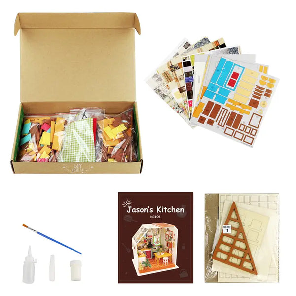 DIY Miniature House Kit - Jason's Kitchen by Hands Craft