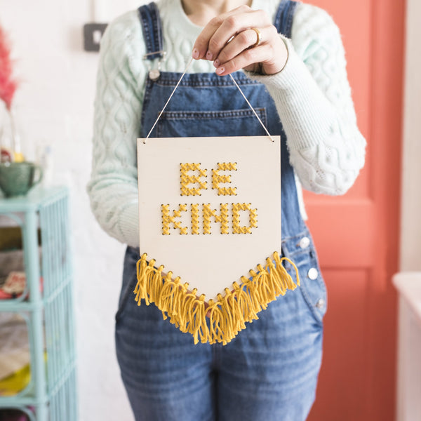 Be Kind Tasselled Embroidery Banner Kit