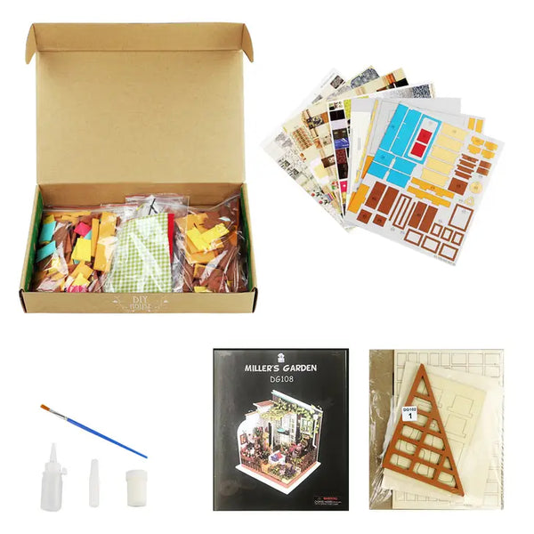 DIY house kit inside the box 