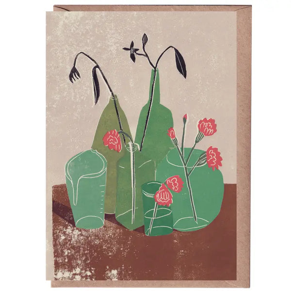 Still Life with Carnations Card by Luiza Holub
