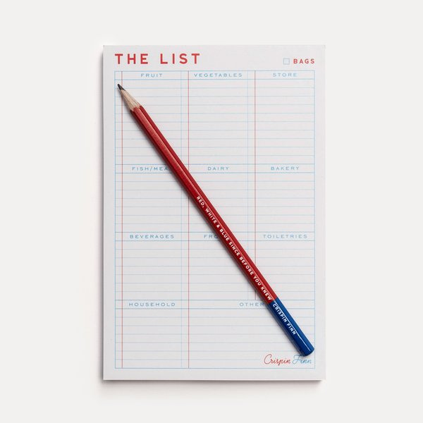 The List Shopping Planner Notepad and Pencil