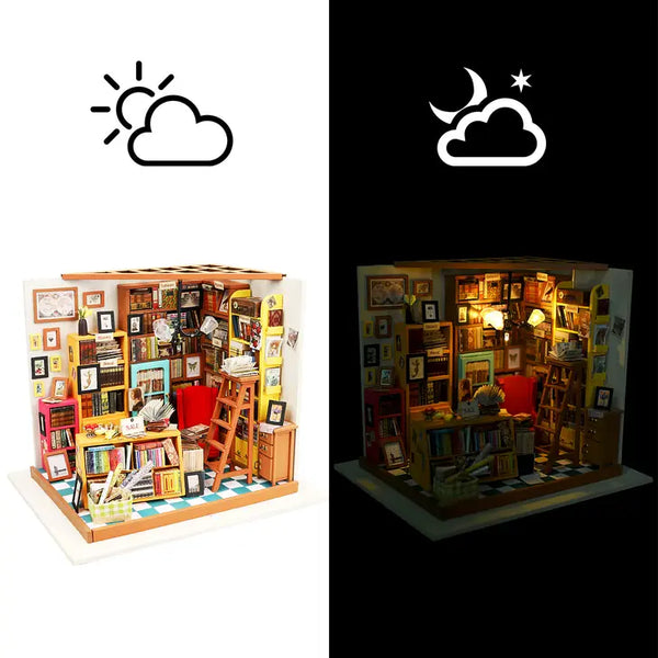 DIY Miniature House Kit - Sam's Study lights 