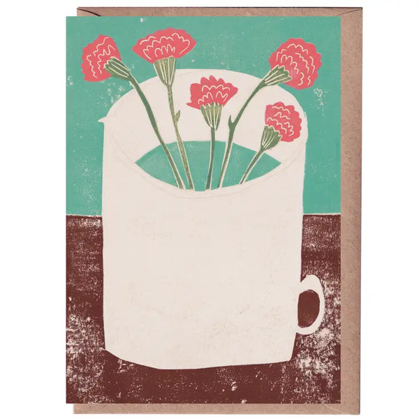 Carnations Mug Card by Luiza Holub