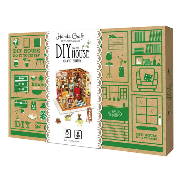 DIY Miniature House Kit - Sam's Study - box design 