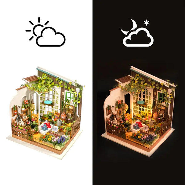 Light up DIY paper craft miniature house kit by hands craft 