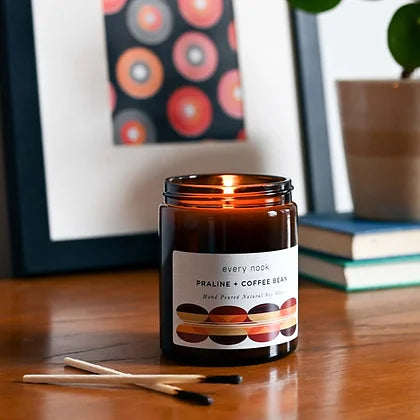 Praline + Coffee Bean Soy Wax Candle by Every Nook