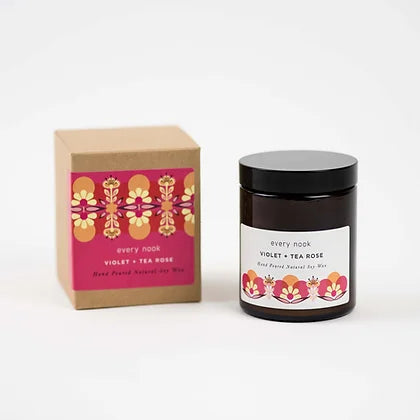 Violet + Tea Rose Soy Wax Candle