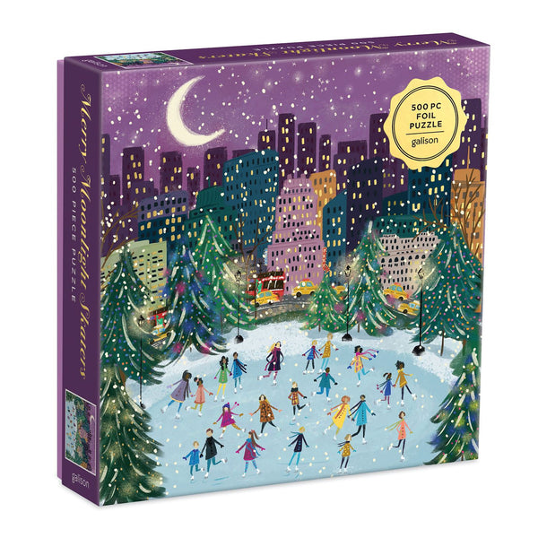 Merry Moonlight Skaters Jigsaw Puzzle