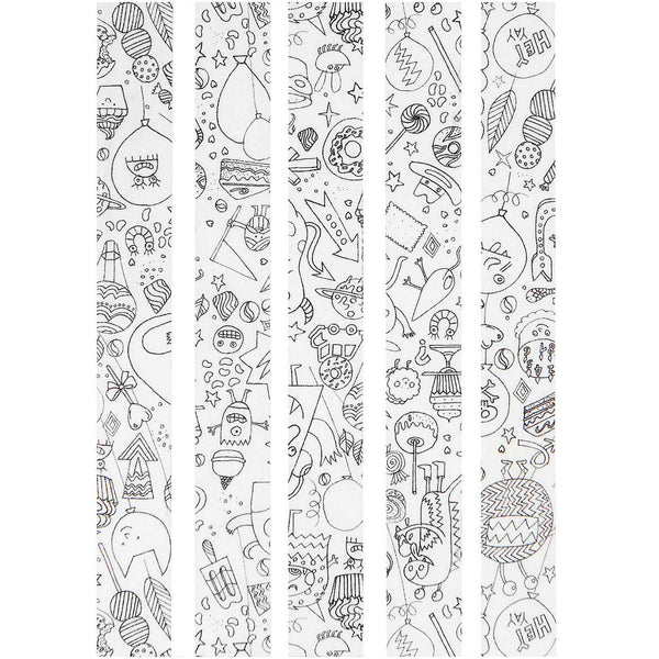 Colour-In Washi Tape Set of 5