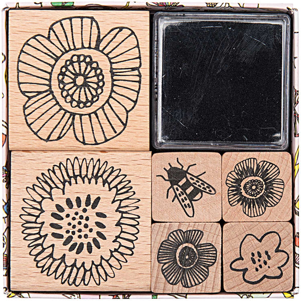 Bee and Flowers Stamp Set