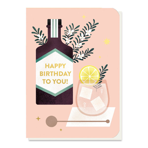 Gin Fizz Birthday - Seed Stick Card