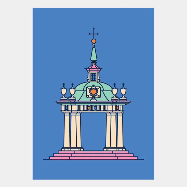 Contemporary graphic style art print of Market Cross in Beverley, East Yorkshire 