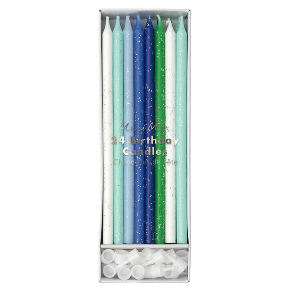 Blue Glitter Candles by Meri Meri