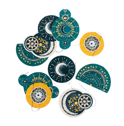 Celestial Screenprinted Paper Garland