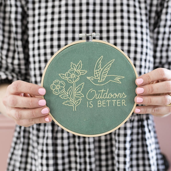 Outdoors is Better Embroidery Hoop Kit
