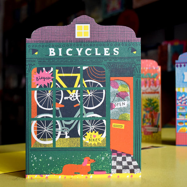 Bicycle Shop Die-Cut Card