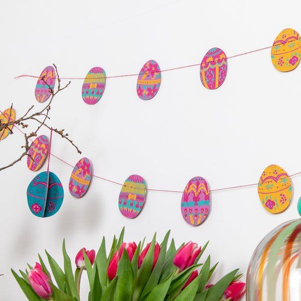 Small Easter Egg Screenprinted Paper Garland