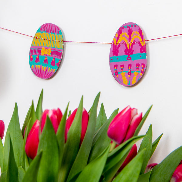 Small Easter Egg Screenprinted Paper Garland